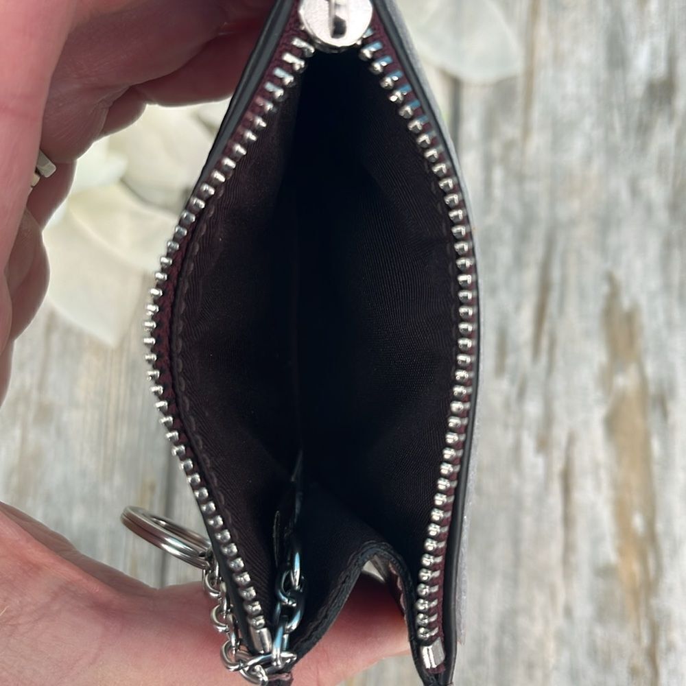 Coach Mini Skinny Id Case With Bow Print Wallet Bag Purse - Picture 8 of 8